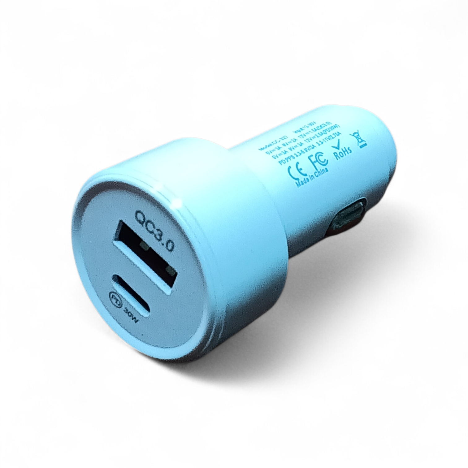 Cargador de Auto Metálico TREQA CC-327 - Carga Rápida Dual 48W (USB QC 3.0 + Tipo-C PD) 1 Cargador de Auto Metálico TREQA CC-327 - Carga Rápida Dual 48W (USB QC 3.0 + Tipo-C PD)